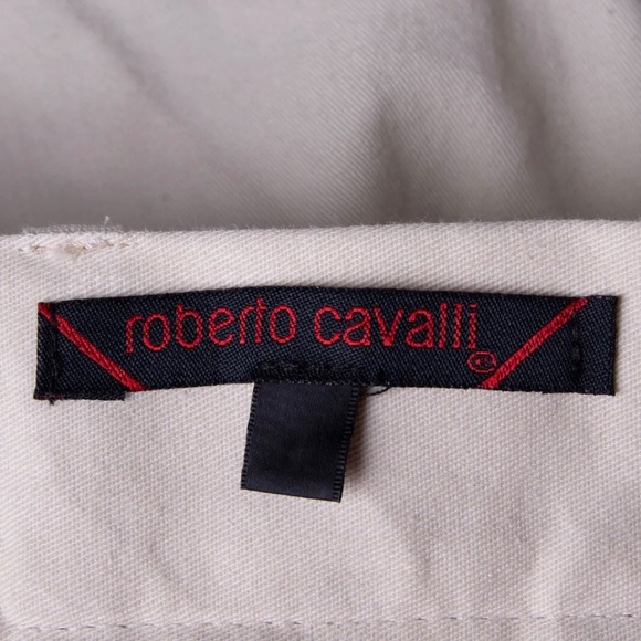 RRP€475 ROBERTO CAVALLI Chino Trousers Size S Belted Flat Front Made in Italy - Picture 5 of 6